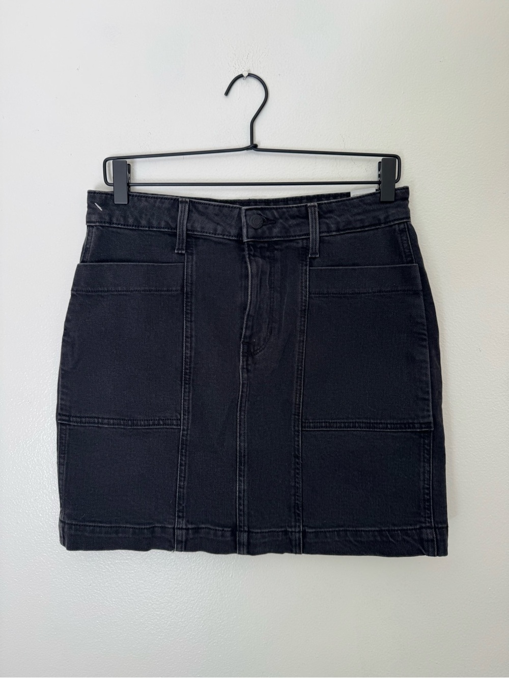 Western Black Denim Utility Mini Skirt Size 6